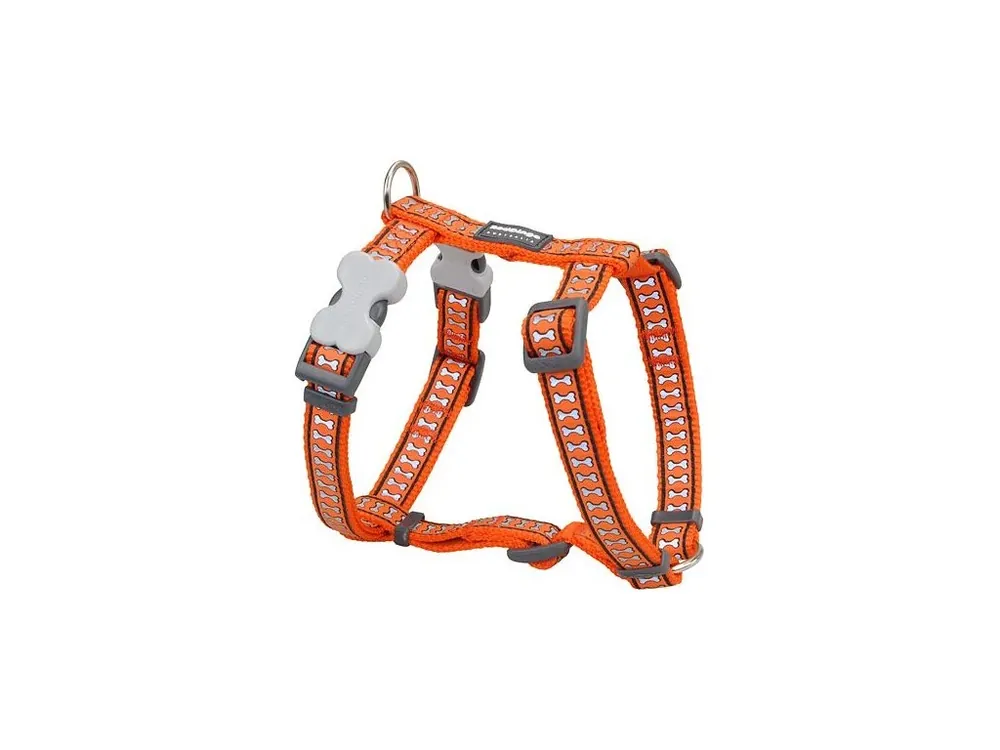 Postroj Red Dingo 15 mm x 36-54 cm - Bones Reflexní- Oranžová Cenový Hit