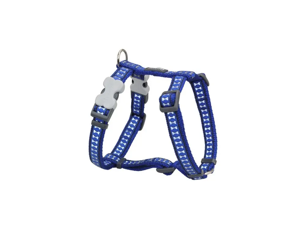 Postroj Red Dingo 20 mm x 45-66 cm - Bones Reflexní- TmavěModrá Ověřený