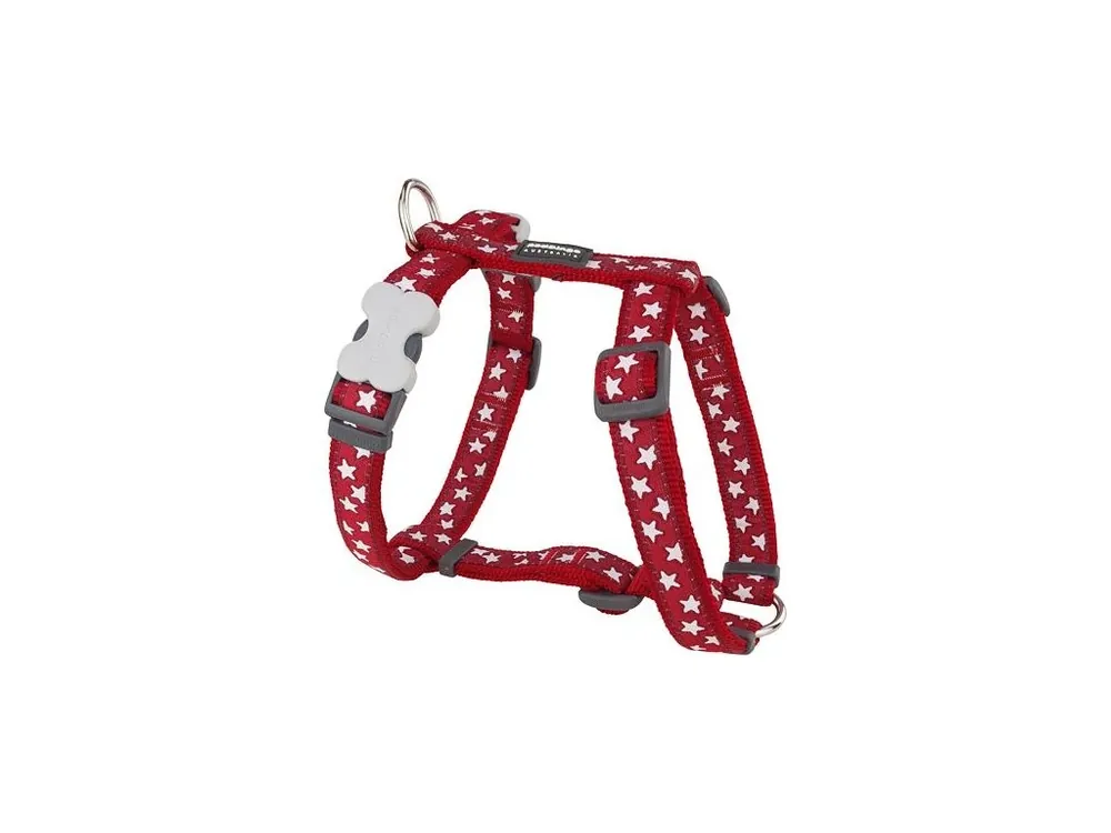 Postroj Red Dingo 20 mm x 45-66 cm - Stars White on Red Aktuální