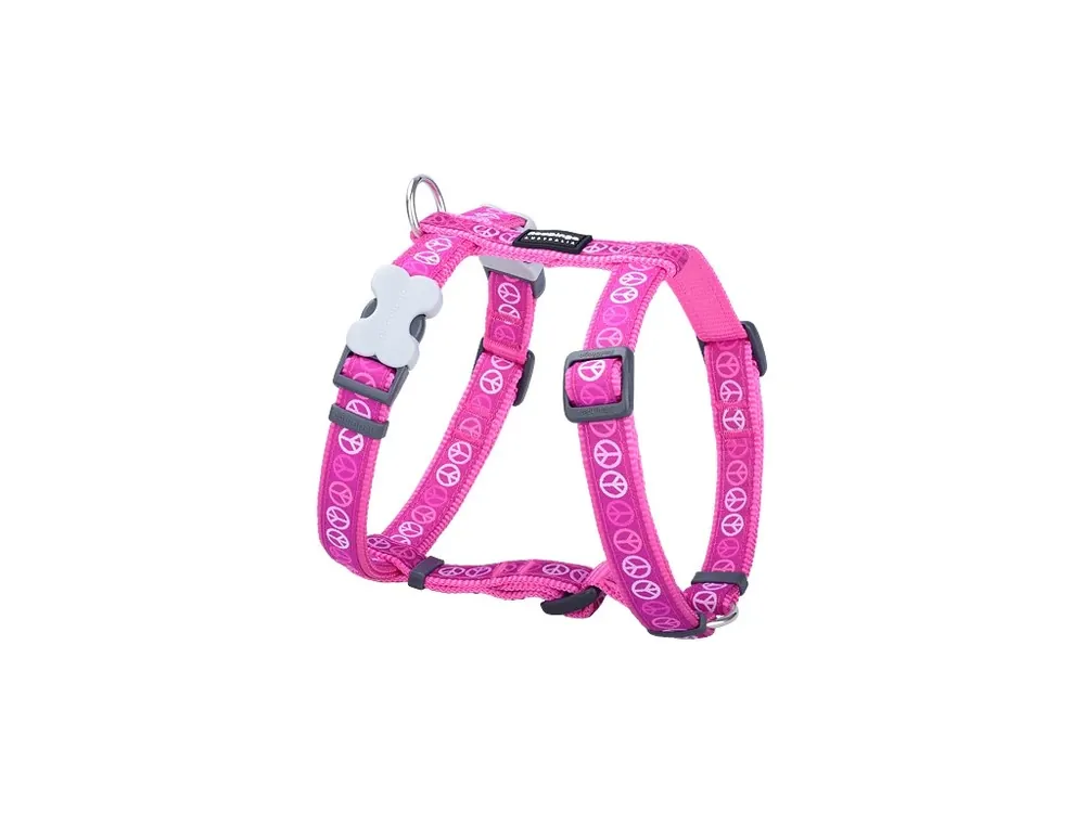 Rychlé Dodání Postroj Red Dingo 20 mm x 45-66 cm - Peace TmavěRůžová