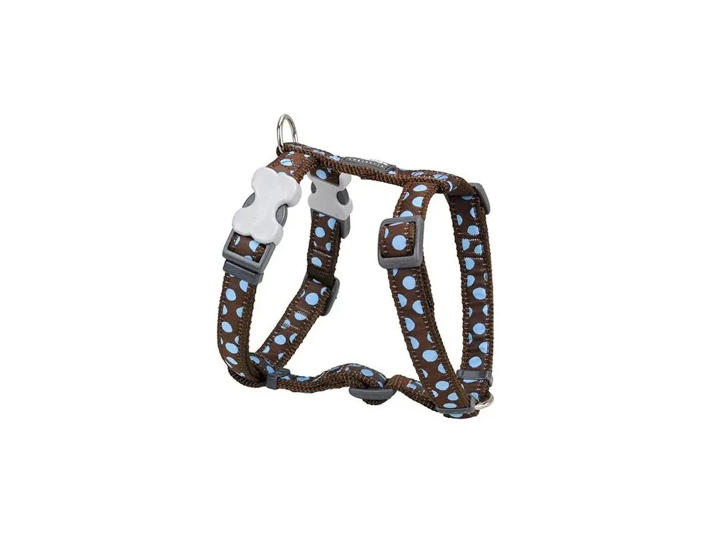 Vrácení Zdarma Postroj Red Dingo 25 mm x 56-80 cm - Blue Spots on Brown