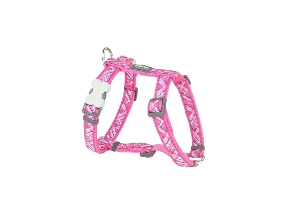 Postroj Red Dingo 25 mm x 71-113 cm - Flanno Hot Pink Aktuální