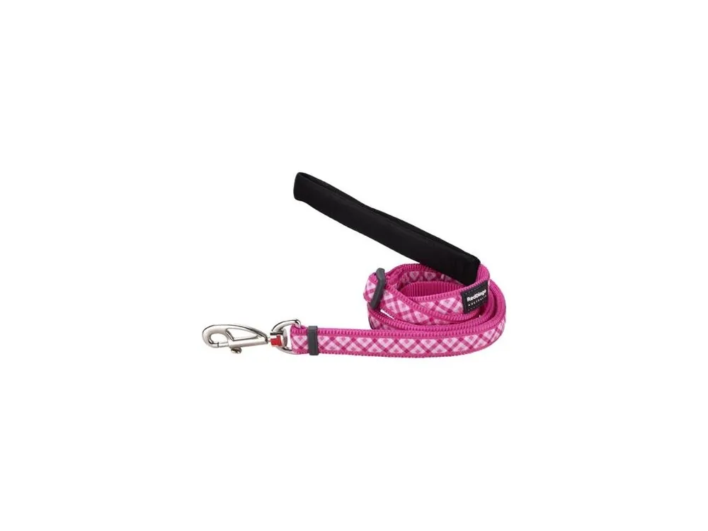 Vodítko Red Dingo 12 mm x 1,8 m - Gingham Hot Pink Nejlepší Cena