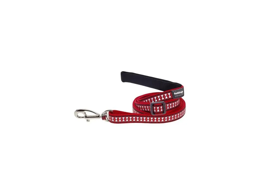 Vodítko Red Dingo 25 mm x 1,8 m - Bones Reflexní - Červená Finální Výprodej