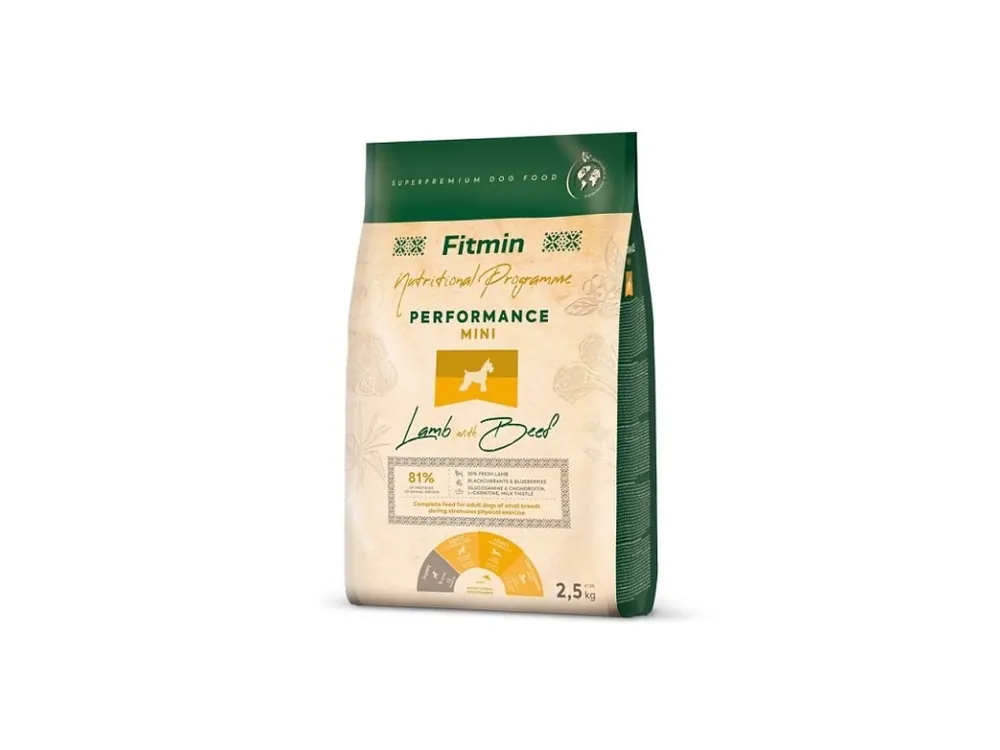 Koupit Online Fitmin Mini Performance jehněčí s hovězím 2,5kg