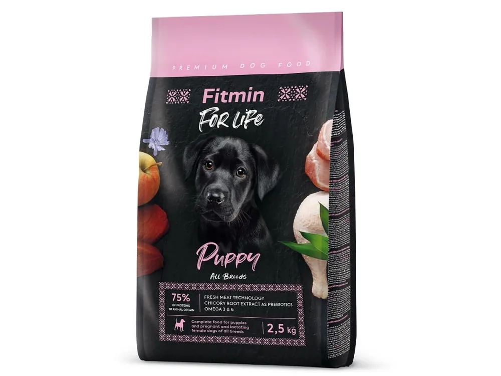 Fitmin dog For Life Puppy drůbeží, vepřové a hovězí pro štěňata 2,5kg Nejprodávanější