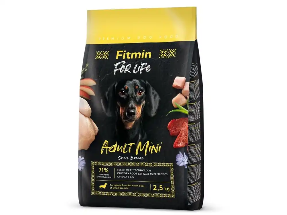 Fitmin dog For Life Adult Mini drůbeží, vepřové a hovězí pro malá plemena 2,5kg Super Cena