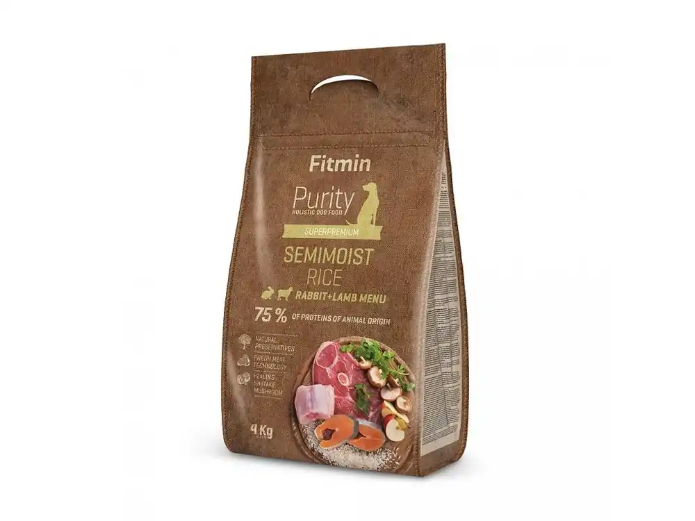 Fitmin dog Purity Rice Semimoist Rabbit & Lamb králík a jehněčí měkčené 4kg Akce