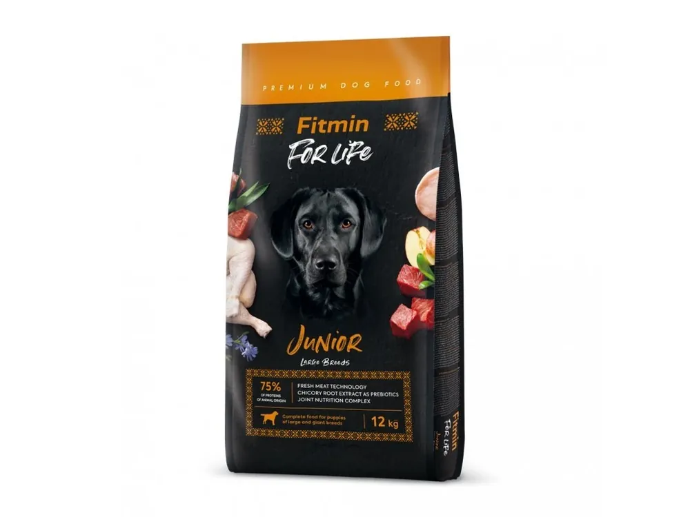 Fitmin dog For Life Junior large breed drůbeží, vepřové a hovězí pro štěňata velká plemena 12kg Top Prodej
