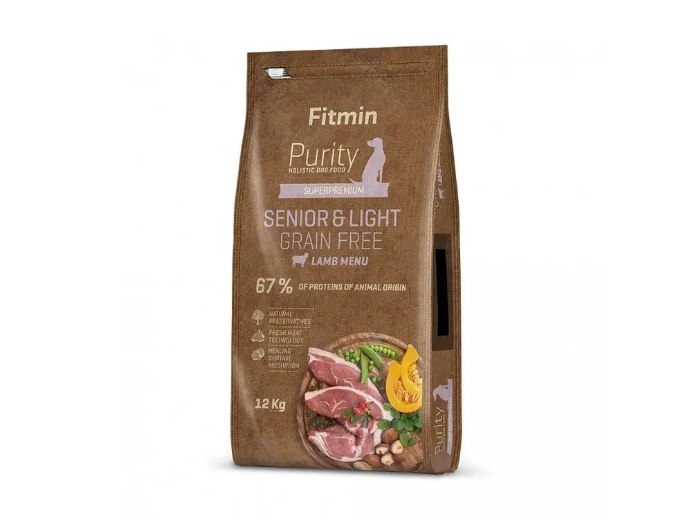 Fitmin dog Purity Grain Free Senior&Light Lamb jehněčí pro tlusťochy a starší psy 12kg Koupit Online
