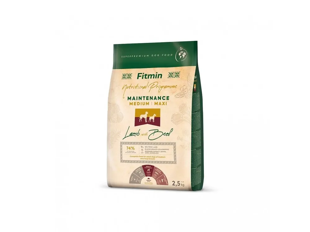 Fitmin Medium Maxi Maintenance jehněčí s hovězím 2,5kg Nejprodávanější