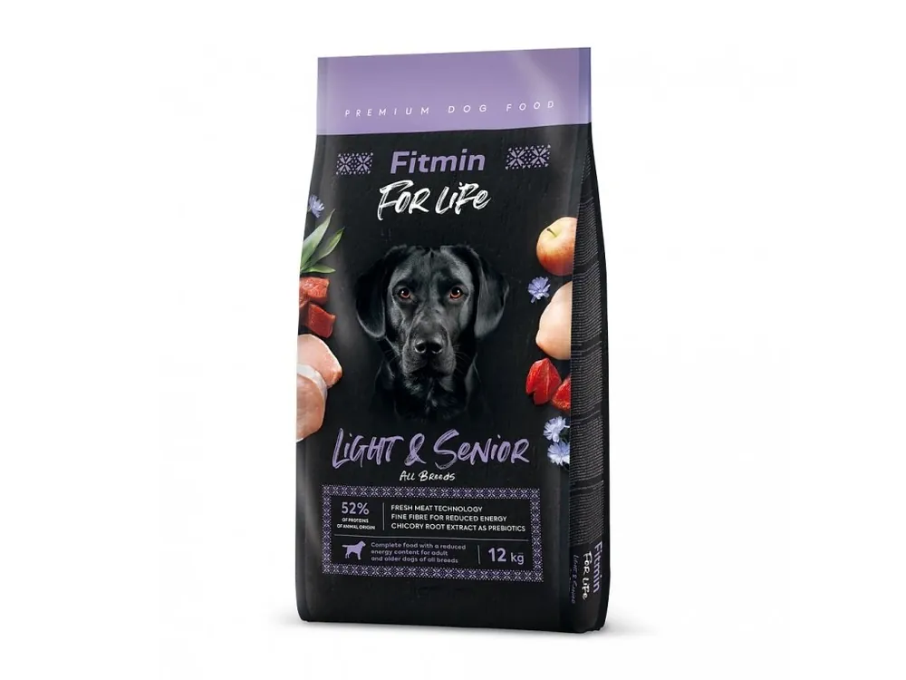 Výhodná Nabídka Fitmin dog For Life Light & Senior drůbeží, vepřové, hovězí pro tlusťochy a starší psy 12kg