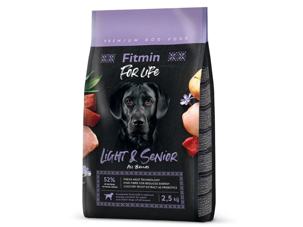 Časově Omezené Fitmin dog For Life Light & Senior drůbeží, vepřové, hovězí pro tlusťochy a starší psy 2,5kg