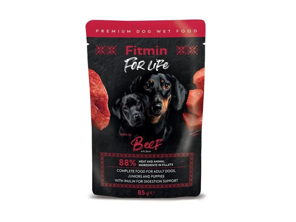 Fitmin For Life Hovězí kapsička pro psy 85 g Expresní Doručení