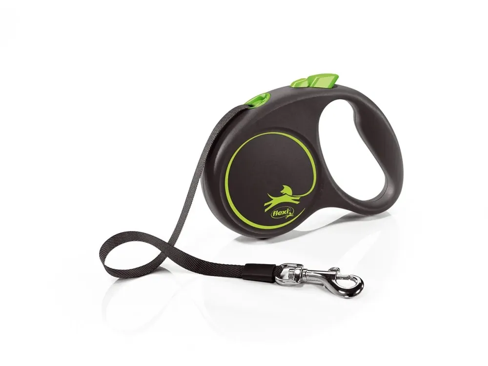 Vodítko FLEXI Black Design pásek 5m/15kg "S" zelená 1ks Oblíbený