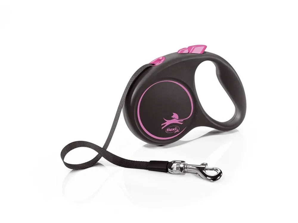 Výhodná Nabídka Vodítko FLEXI Black Design pásek 5m/15kg "S" růžová 1ks