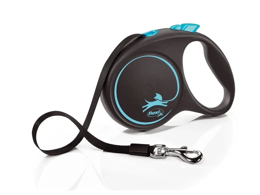 Vodítko FLEXI Black Design pásek 5m/50kg "L" modrá 1ks Časově Omezené