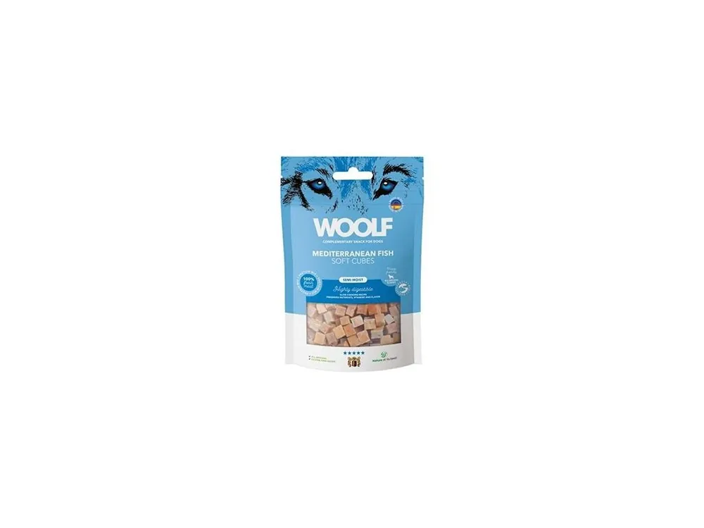 Finální Výprodej WOOLF pochoutka Soft Cubes Mediteranean Fish 100g