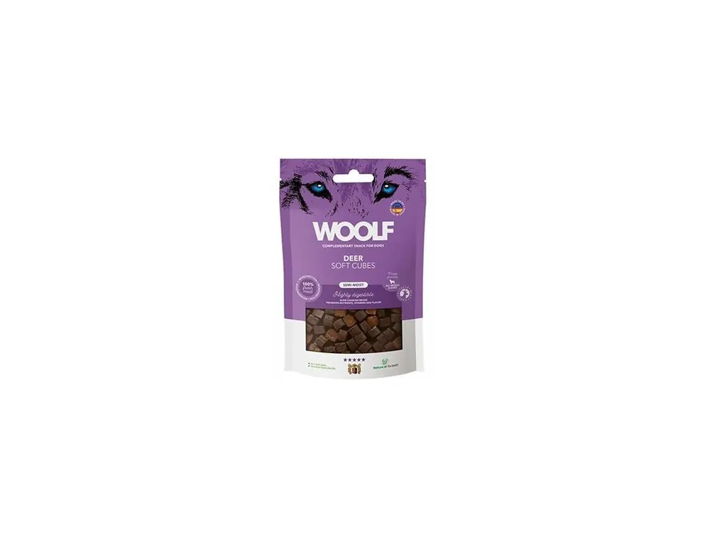 Cenově Výhodný WOOLF pochoutka Soft Cubes Deer 100g