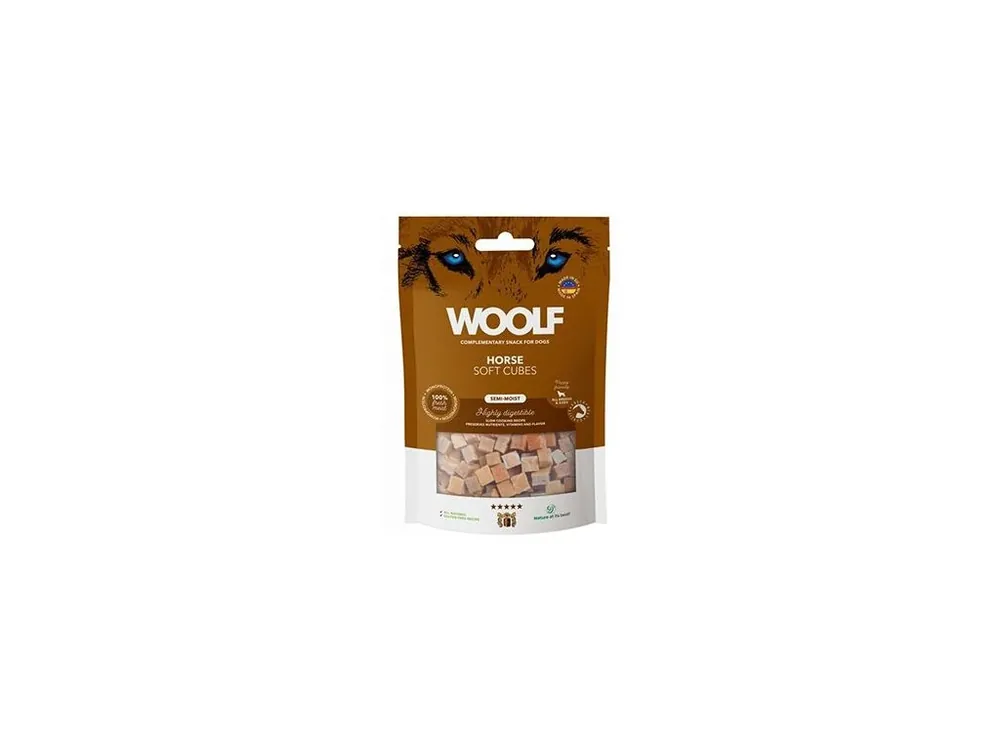 Vrácení Zdarma WOOLF pochoutka Soft Cubes Horse 100g
