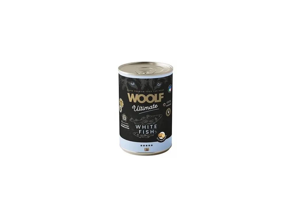 Poslední Šance WOOLF Ultimate DogFood konz. White Fish 400g