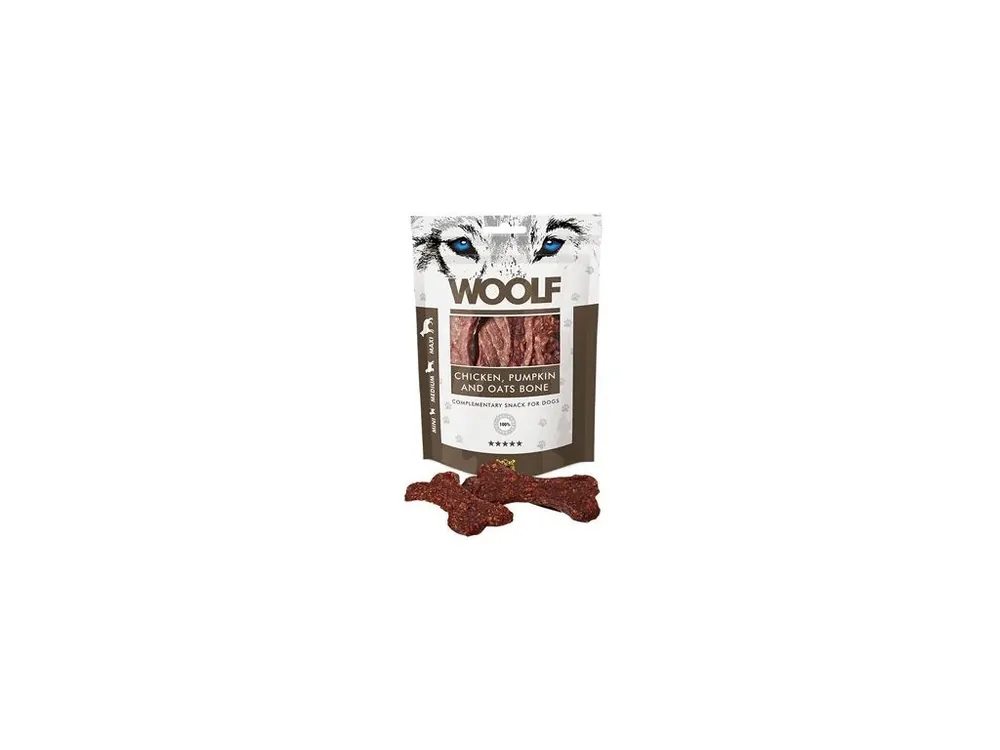 WOOLF pochoutka Chicken, Pumpkin and Oats Bone 100g Omezená Nabídka
