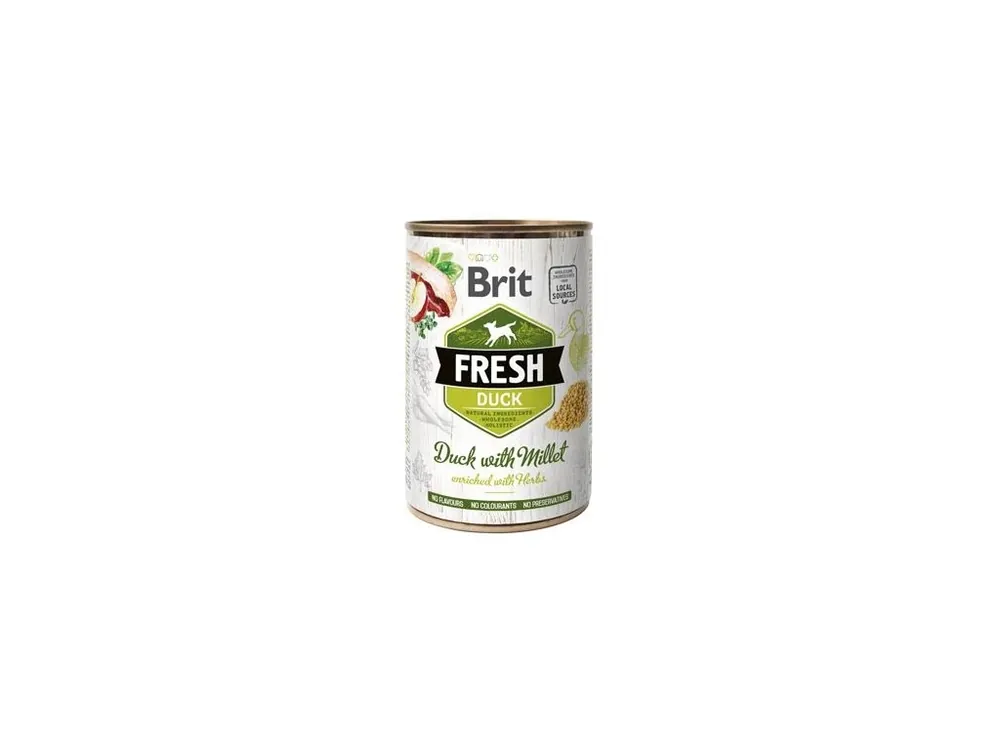 Brit Fresh Dog konz Duck with Millet 400g Kup Teď