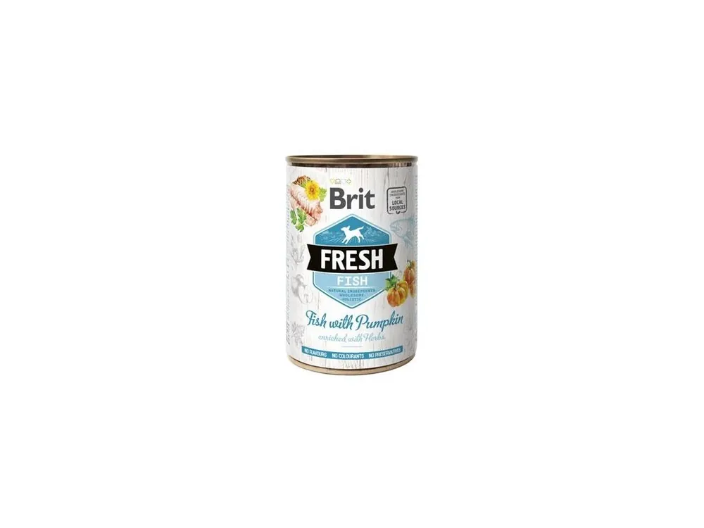 Zlevněný Brit Fresh Dog konz Fish with Pumpkin 400g