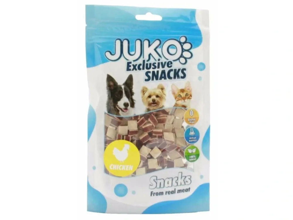 JUKO Snacks Chicken Meat, Liver, Fish granul 70 g Rychlé Dodání