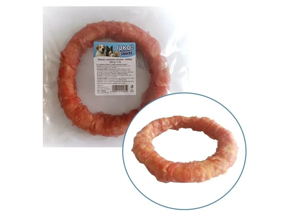 Kup Teď Donut s kuřecím masem měkký JUKO Snacks 225 g