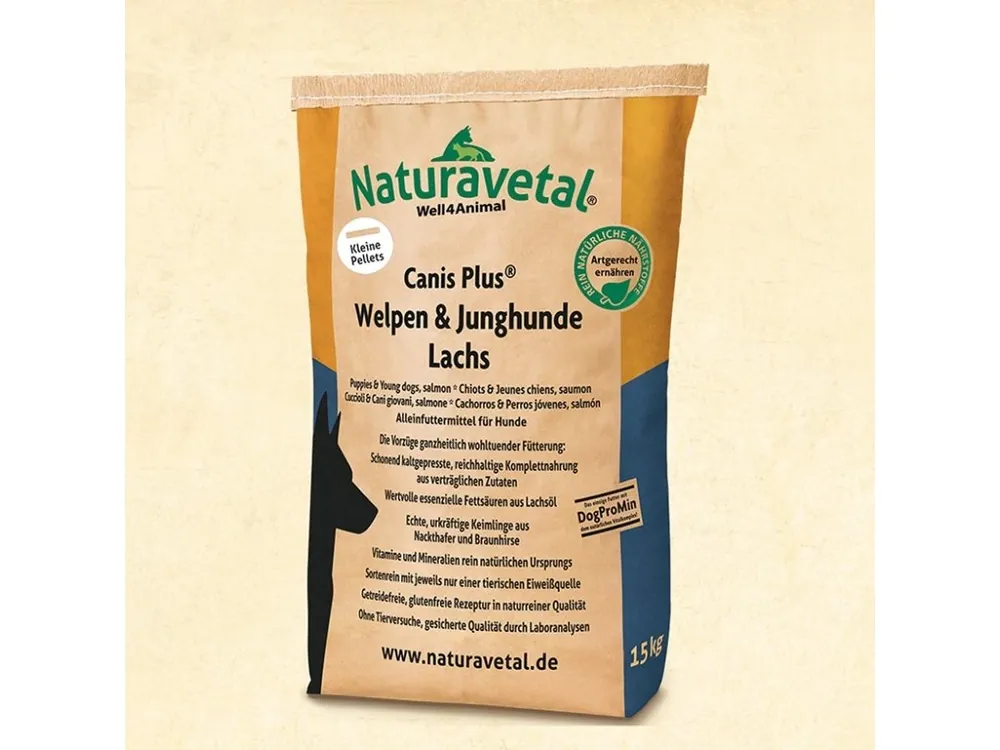 Rychlé Dodání Naturavetal CANIS PLUS pro štěňata s lososem malé granule 5kg