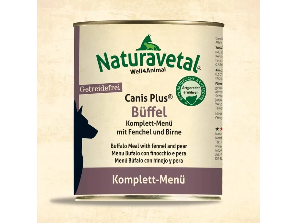 Cenový Hit Naturavetal Canis Plus Menu konzerva Buvol s feniklem a hruškou 400g