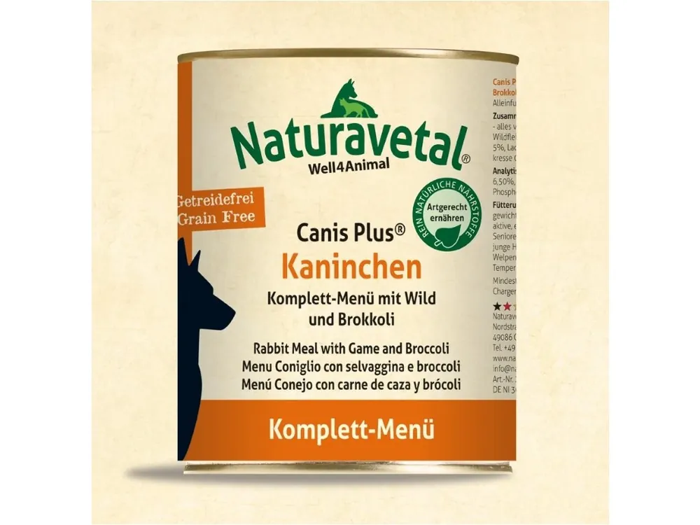 Speciální Cena Naturavetal Canis Plus Menu konzerva Králík 800g