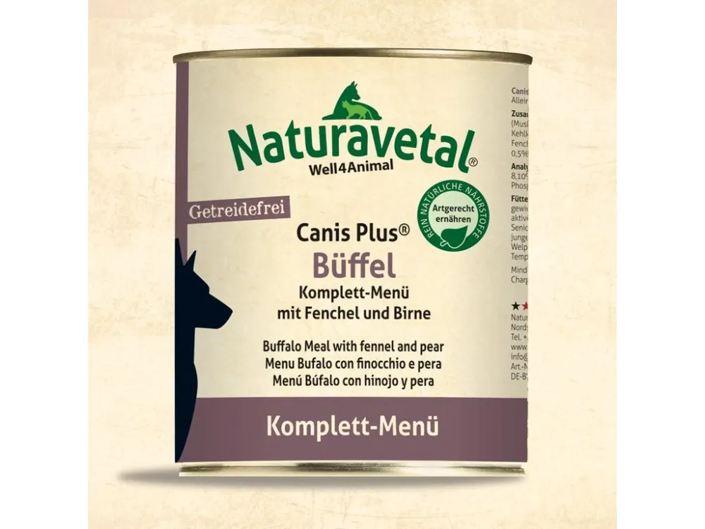 Naturavetal Canis Plus Menu konzerva Buvol s feniklem a hruškou 800g Poslední Šance