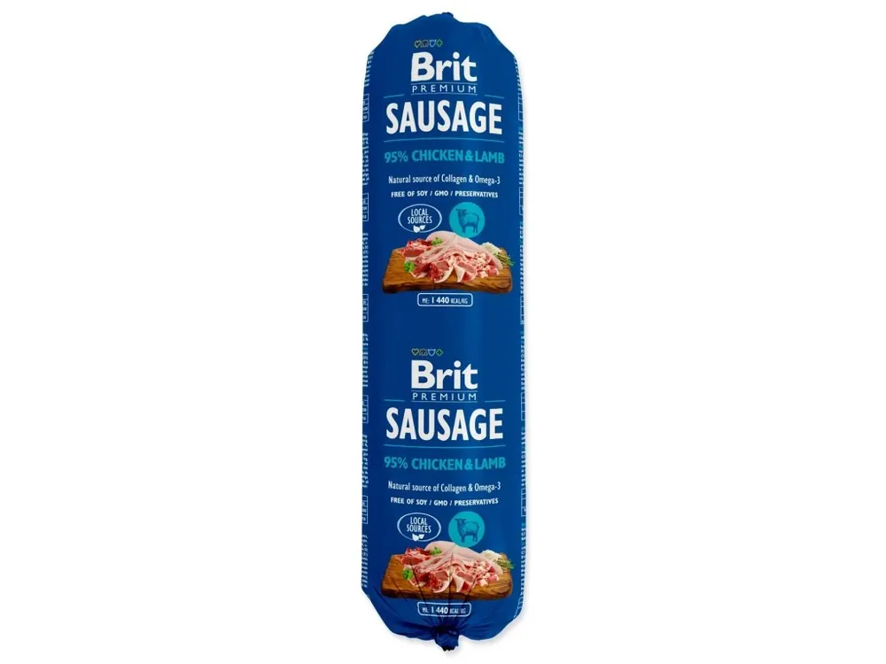 Salám Brit Sausage kuře a jehně 800g Značkový