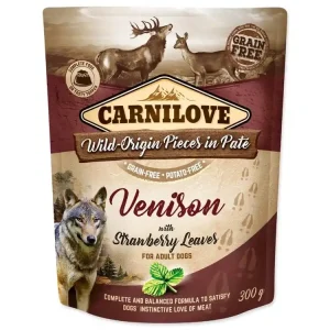 Značkový Kapsička Carnilove Dog zvěřina s jahodovými listy, paté 300g