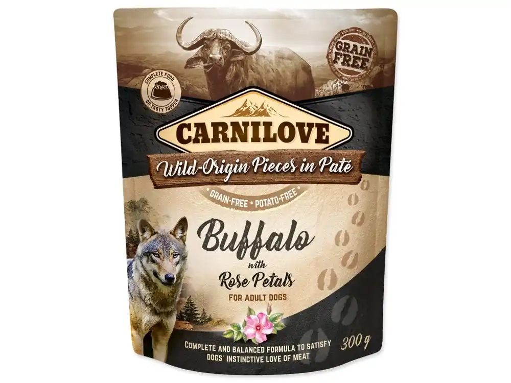 Expresní Doručení Kapsička Carnilove Dog buvol s lístky růží, paté 300g