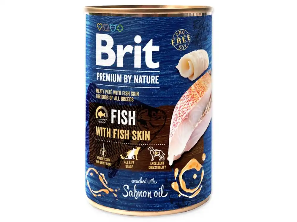 BRIT Premium by Nature paté ryba s rybí kůží 400g Zlevněný