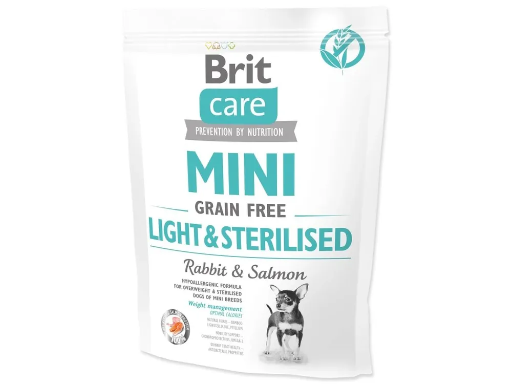 Nejprodávanější Krmivo Brit Care Mini Grain Free Light & Sterilised 0,4kg