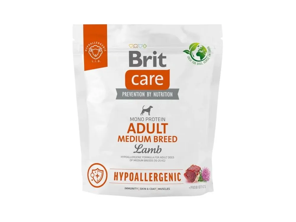 Cenový Hit Brit Care Dog Hypoallergenic Adult Medium Breed Lamb 1kg