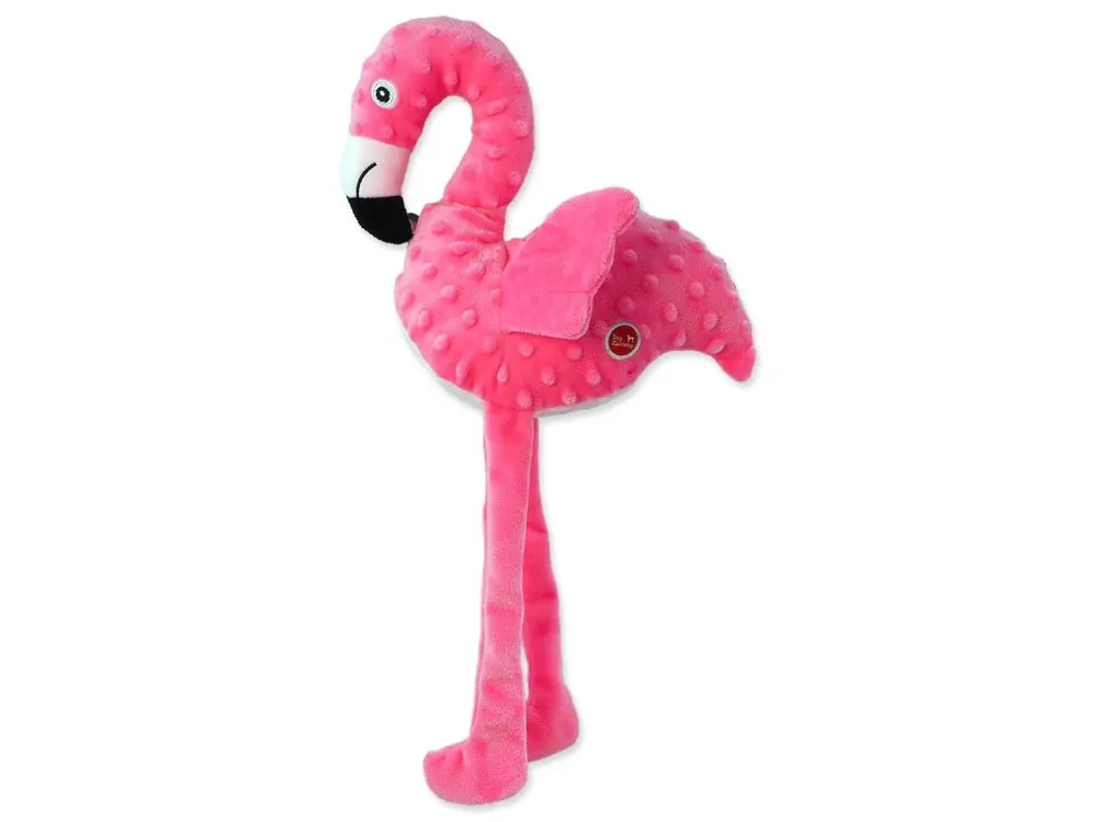 Sezónní Sleva Hračka Dog Fantasy Recycled Toy plameňák pískací se šustícími křídly 49cm