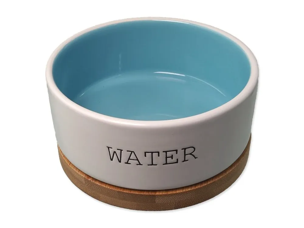 Tovární Cena Miska Dog Fantasy keramická WATER bílá/modrá s podtáckem 13x5,5cm, 400ml