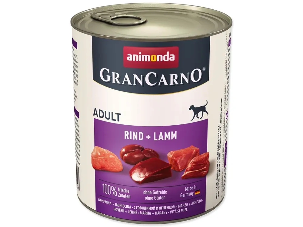 Oblíbený Konzerva Animonda Gran Carno Adult hovězí a jehně 800g
