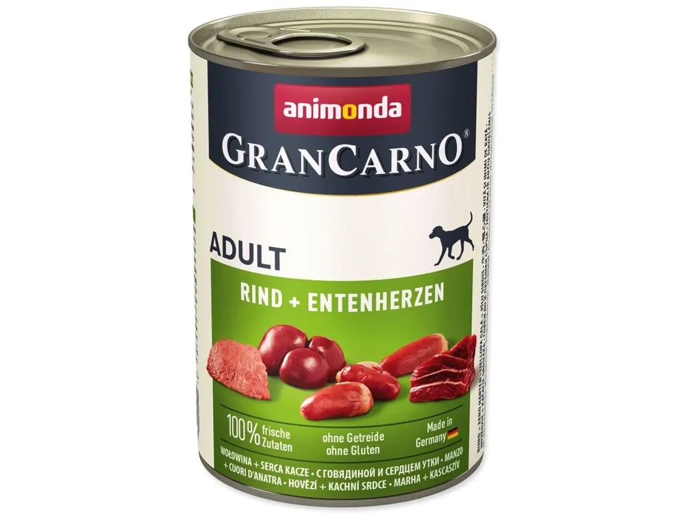 Konzerva Animonda Gran Carno Adult hovězí a kachní srdce 400g Přímo Od Výrobce