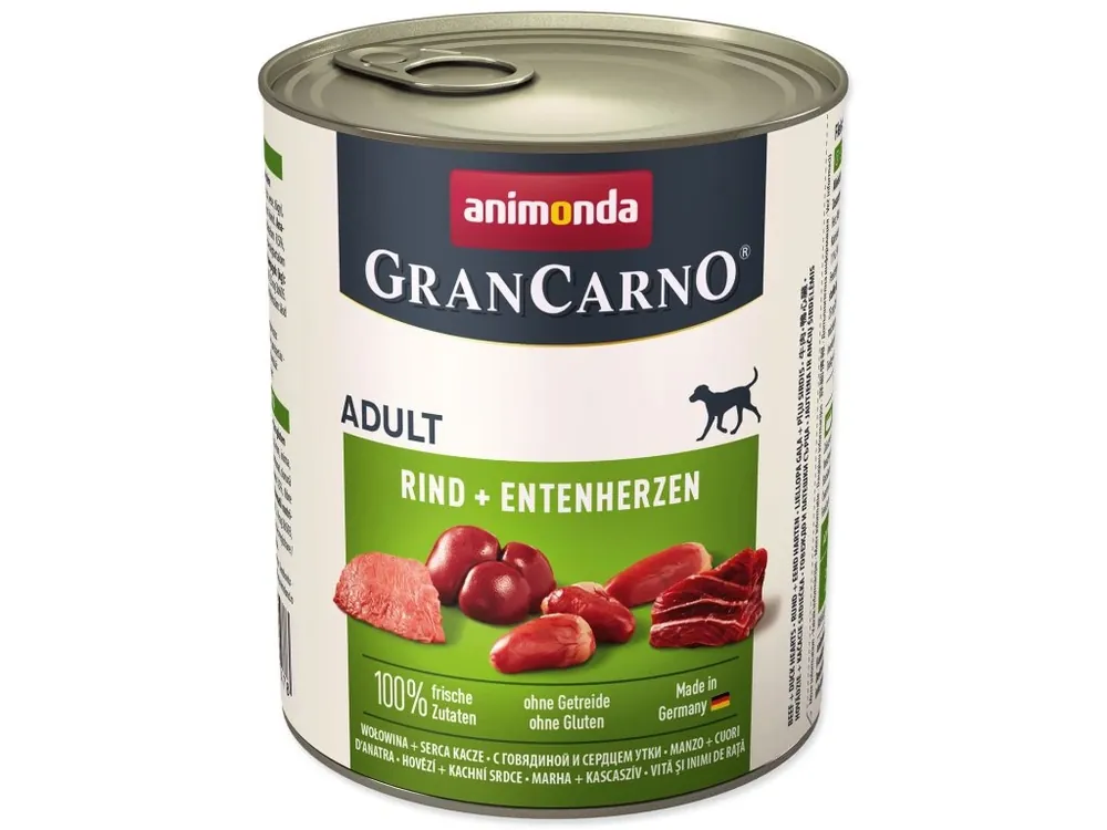 Zlevněný Konzerva Animonda Gran Carno Adult hovězí a kachní srdce 800g