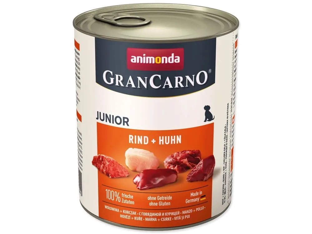 Nová Kolekce Konzerva Animonda Gran Carno Junior hovězí a kuře 800g