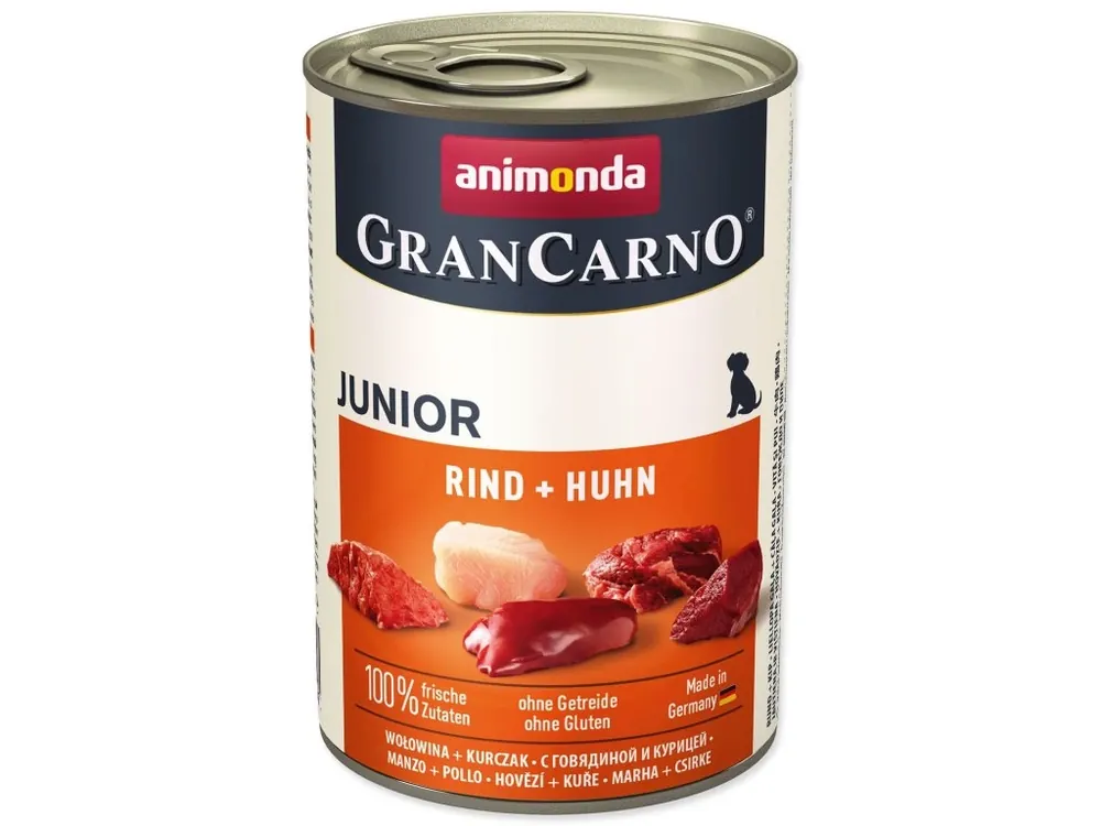 Levný Konzerva Animonda Gran Carno Junior hovězí a kuře 400g