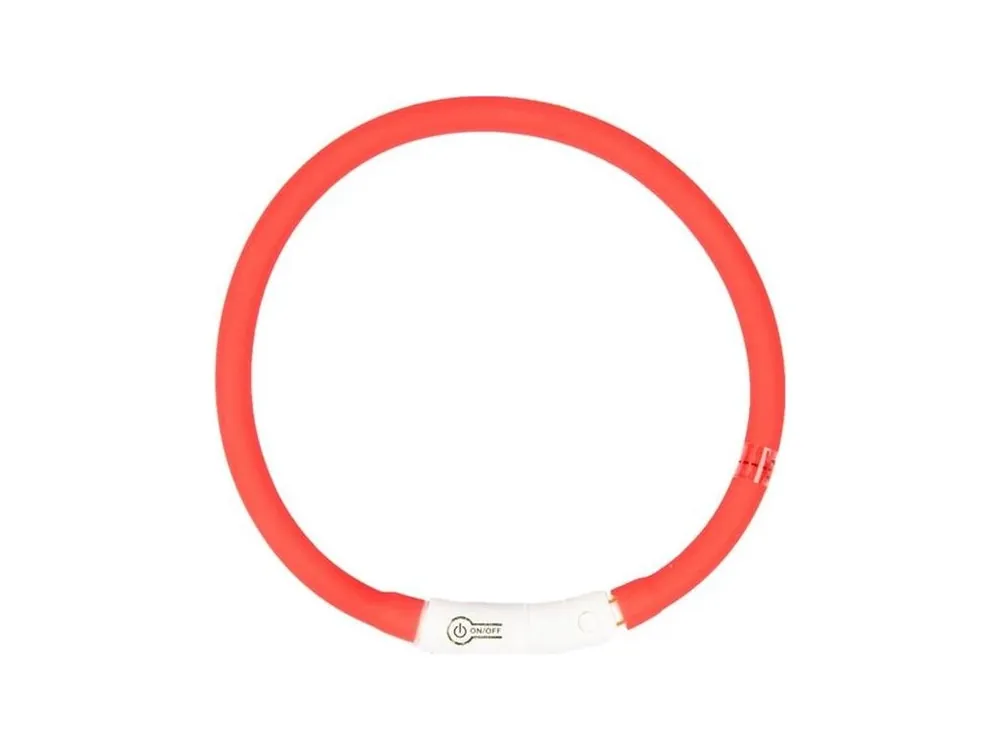 Zlevněný Obojek silikon svítící červený DUVO+ 70 cm