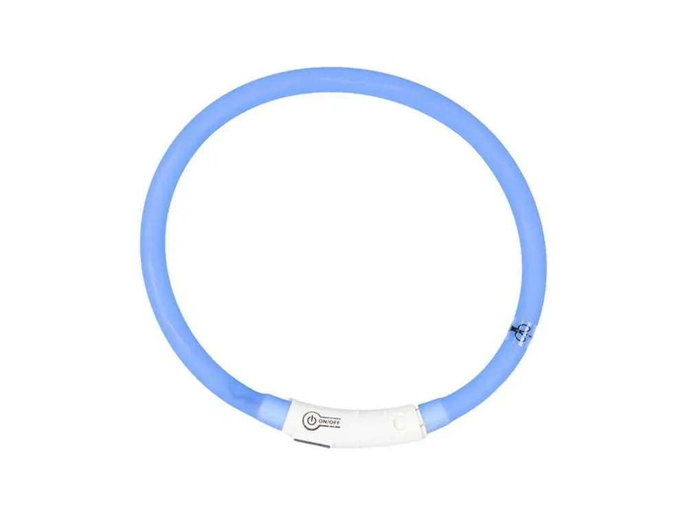 Hit Sezóny Obojek silikon svítící modrý DUVO+ 45 cm