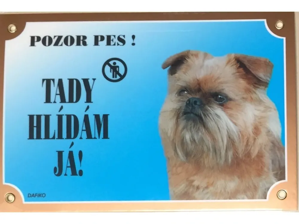 Barevná cedulka Pozor pes Grifonek bruselský Rychlé Dodání